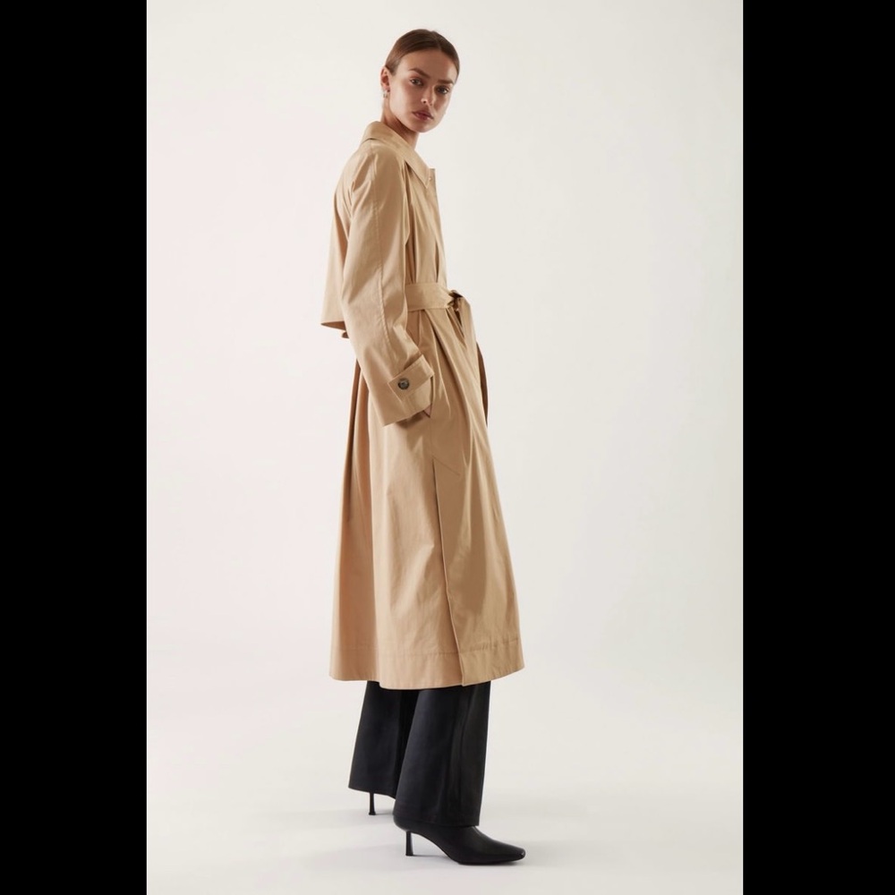 COS Tan Cotton Oversized Trench Coat in 36 - Picture 9 of 9